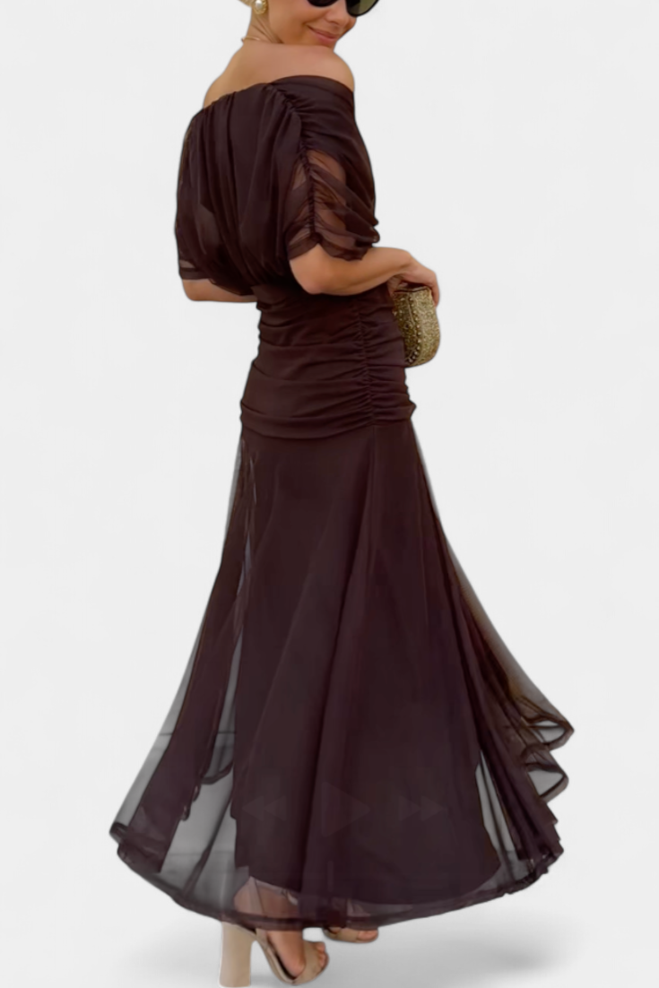 Noor - Women's Floral Pleated V-Neck Maxi Dress
