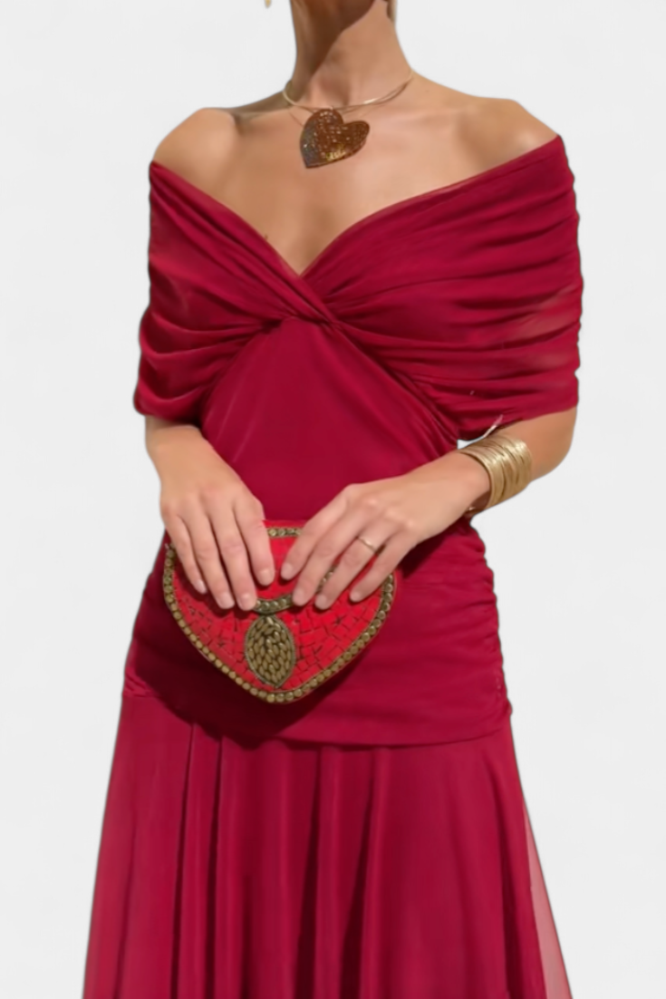 Noor - Women's Floral Pleated V-Neck Maxi Dress