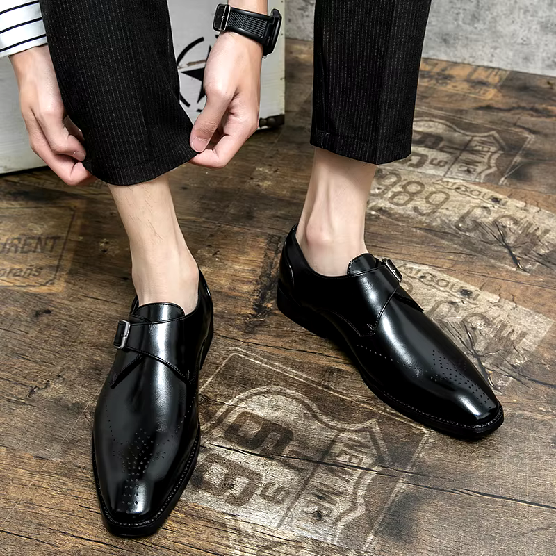 Ashford - Men's Monk Strap Leather Dress Shoes