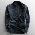 Chester - Men's Mandarin Collar Linen Shirt