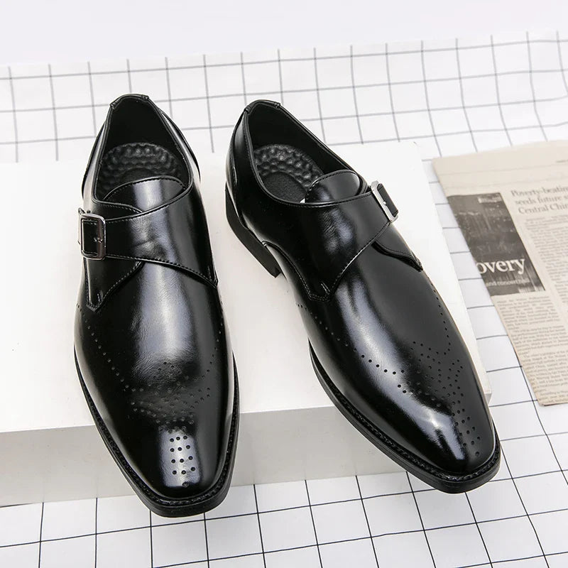 Ashford - Men's Monk Strap Leather Dress Shoes