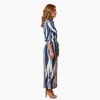 Women's Striped Wrap Cotton Maxi Dress