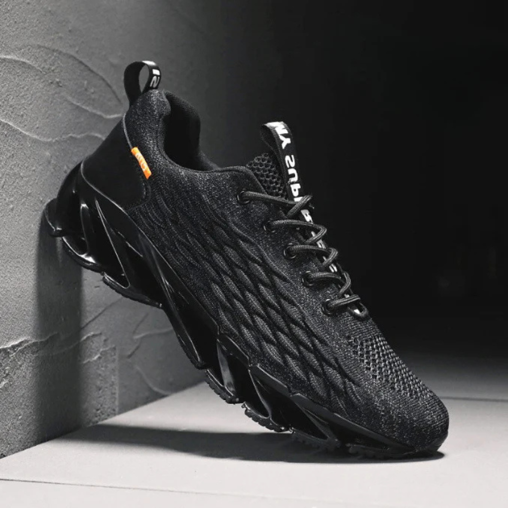 Men's Knit Blade-Sole Running Sneakers