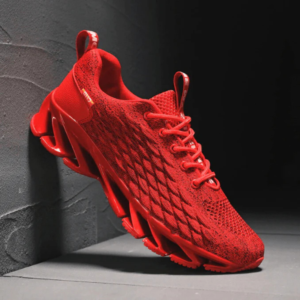 Men's Knit Blade-Sole Running Sneakers