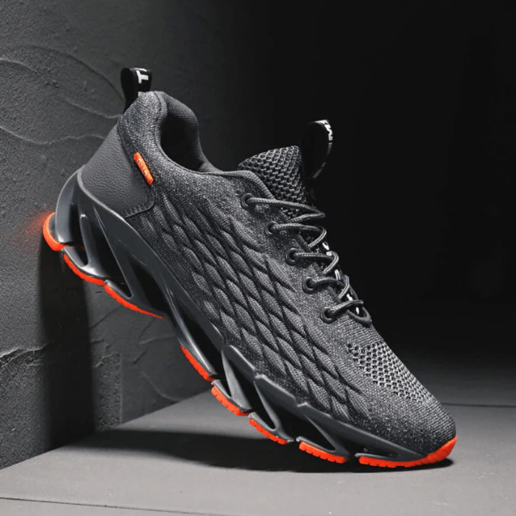 Men's Knit Blade-Sole Running Sneakers
