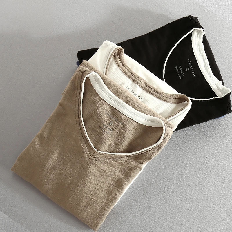Riku - Men's Layered V-Neck Long Sleeve Shirt