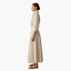 Women's Long Sleeve Button-Front Shirt Dress with Belt