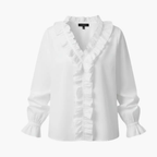 Women's V-Neck Long Sleeve Ruffle Blouse