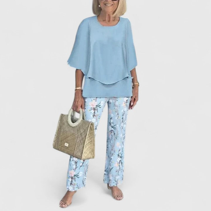 Bria - Women's Sleeveless Top & Wide Leg Pants Two-Piece Set