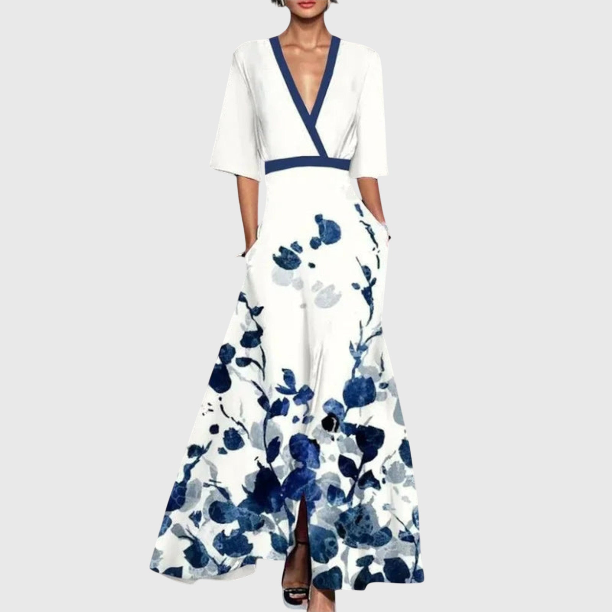 Elena - Women's Floral Long Sleeve Maxi Dress