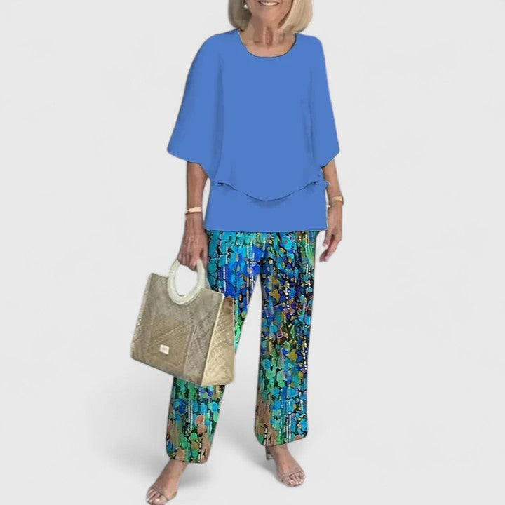Bria - Women's Sleeveless Top & Wide Leg Pants Two-Piece Set