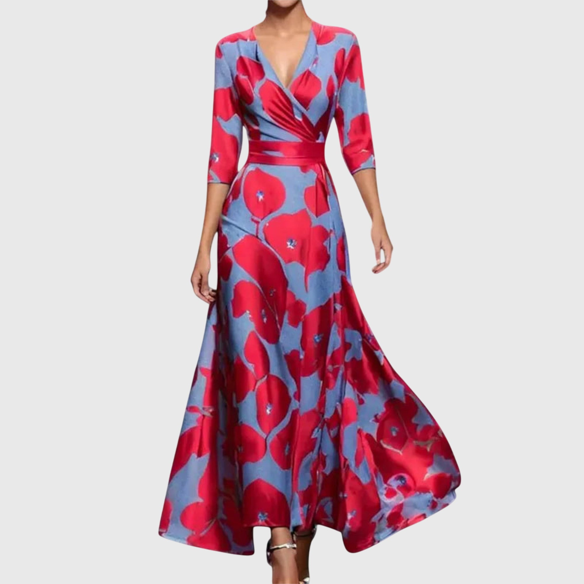 Elena - Women's Floral Long Sleeve Maxi Dress