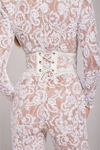 Aileen - Women's Sheer Sequin Floral Jumpsuit