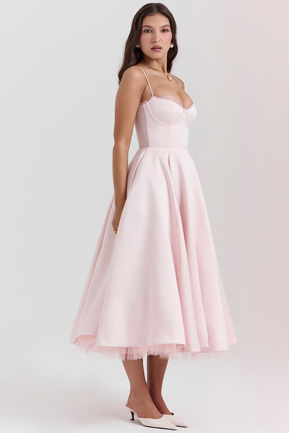 Ayet - Women's Corset Bustier Midi Dress
