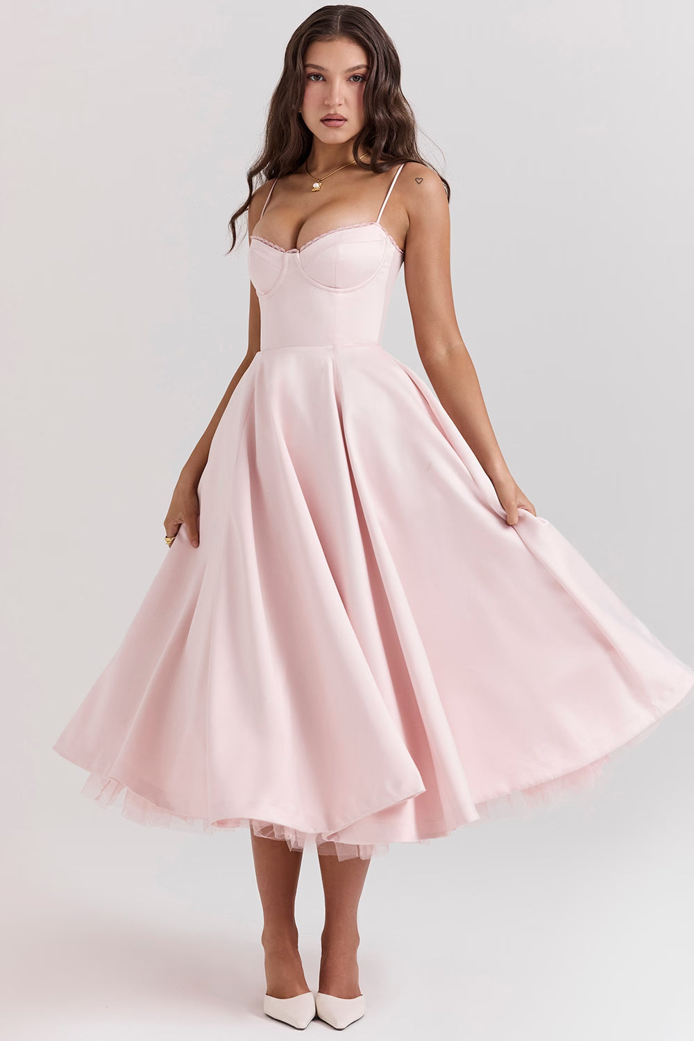 Ayet - Women's Corset Bustier Midi Dress