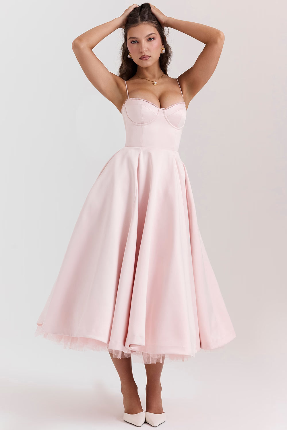 Ayet - Women's Corset Bustier Midi Dress