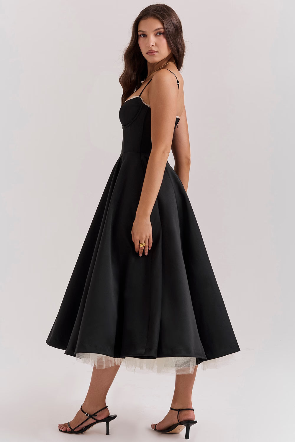 Ayet - Women's Corset Bustier Midi Dress