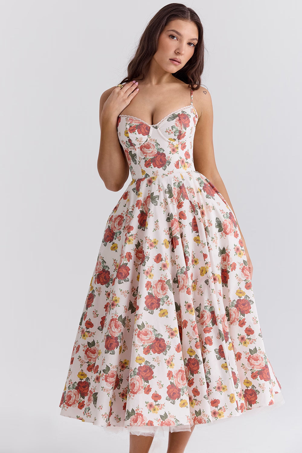 Ayet - Women's Corset Bustier Midi Dress