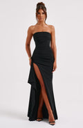 Alani - Women's Strapless Ruched Split Maxi Dress