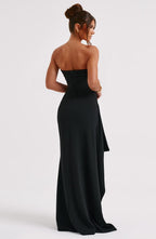 Alani - Women's Strapless Ruched Split Maxi Dress
