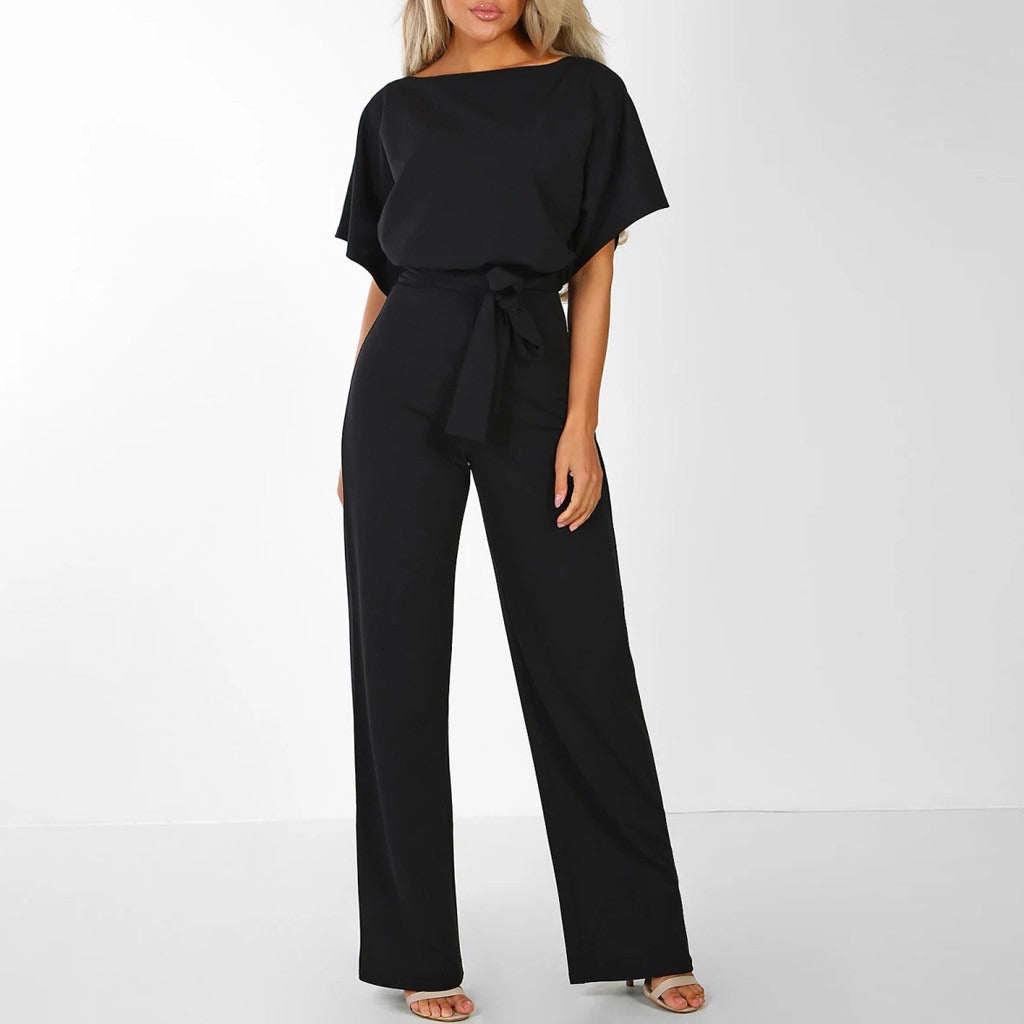 Blair - Women's Belted Wide Leg Jumpsuit