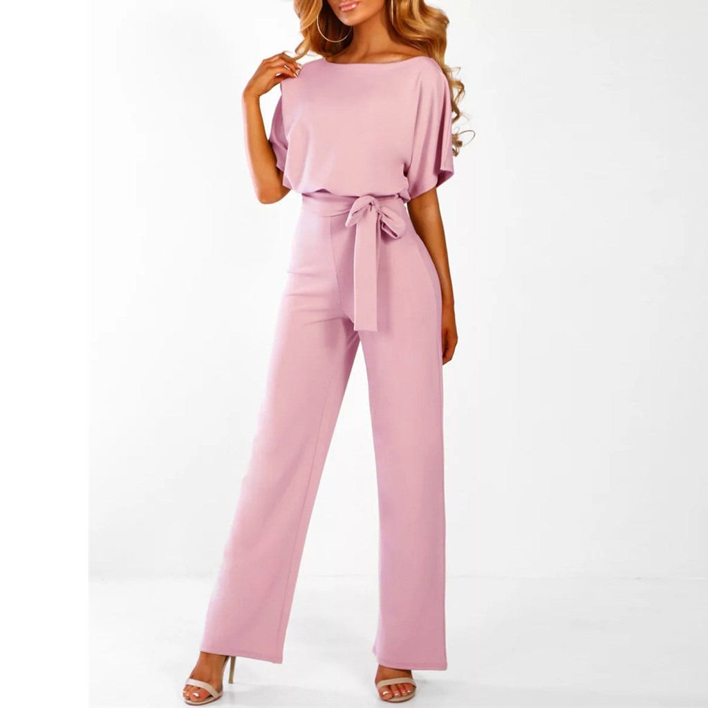 Blair - Women's Belted Wide Leg Jumpsuit