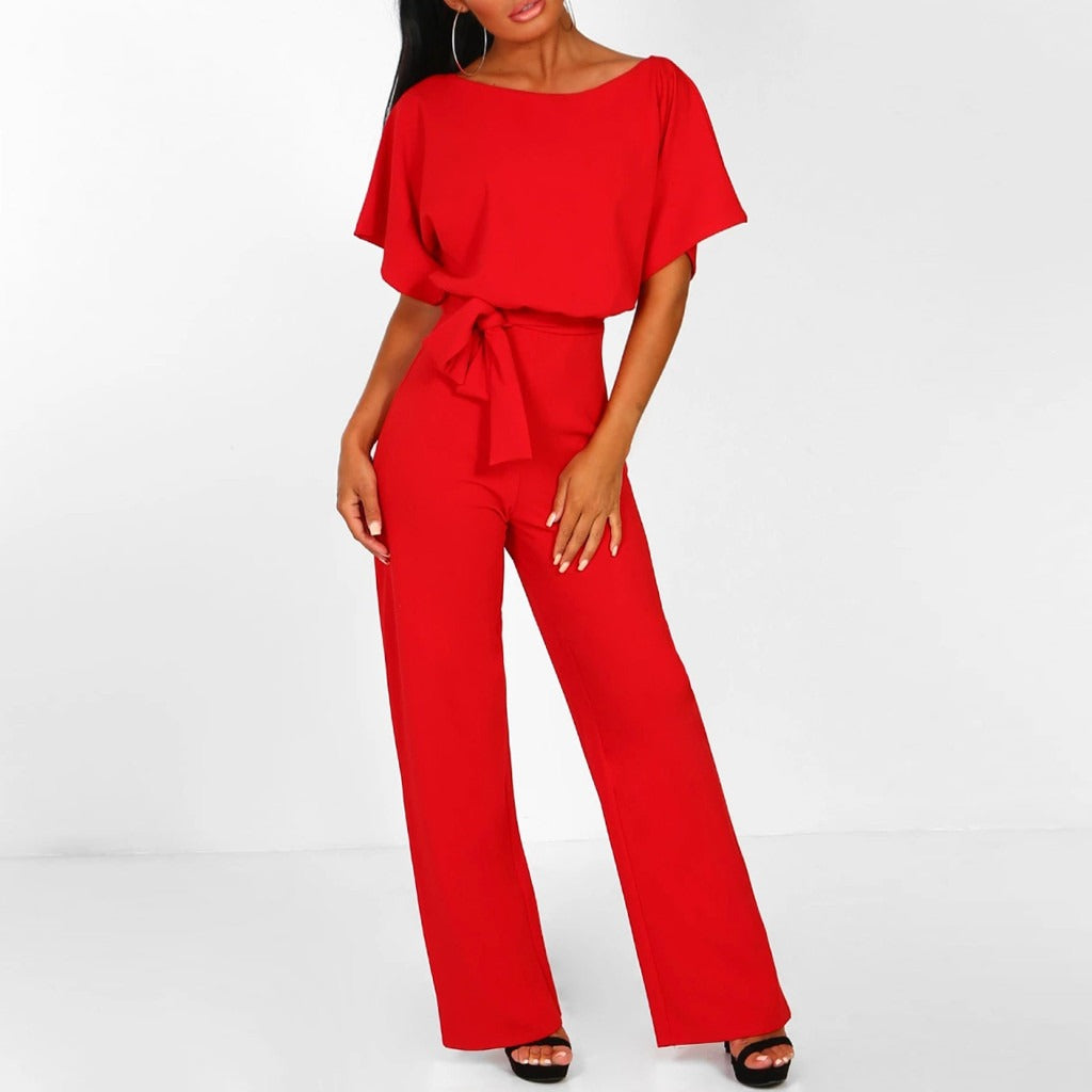 Blair - Women's Belted Wide Leg Jumpsuit