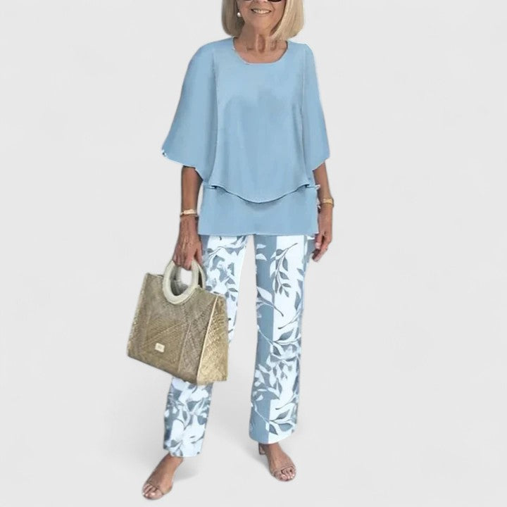 Bria - Women's Sleeveless Top & Wide Leg Pants Two-Piece Set