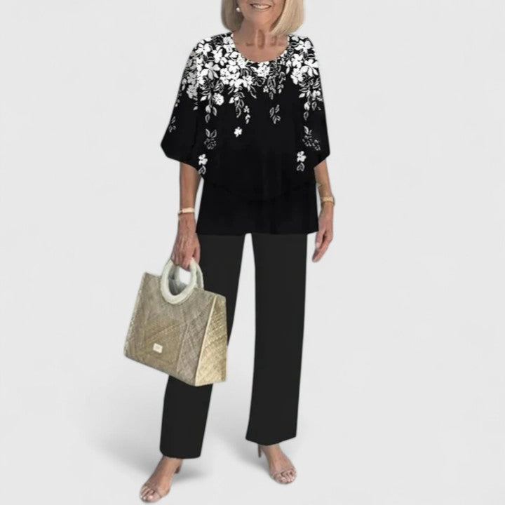 Bria - Women's Sleeveless Top & Wide Leg Pants Two-Piece Set
