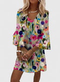 Faye - Women's Floral V-Neck Mini Dress