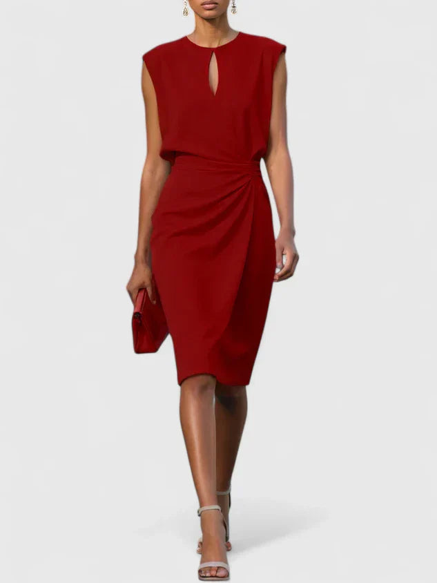 Juliet - Women's V-Neck Bodycon Midi Dress