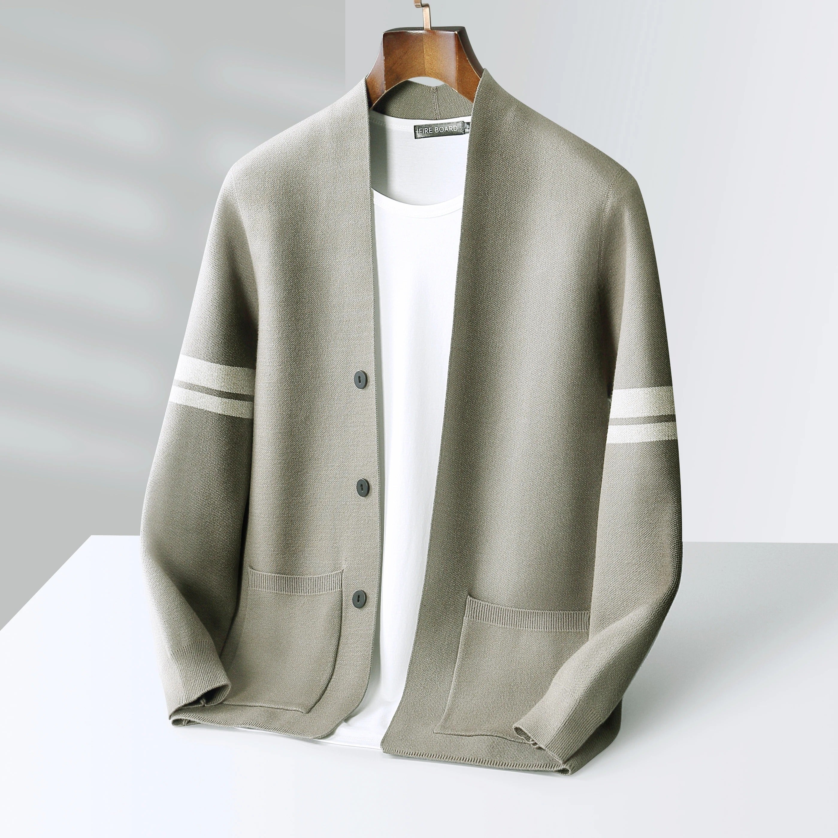Giancarlo - Men's Varsity Stripe Knit Cardigan
