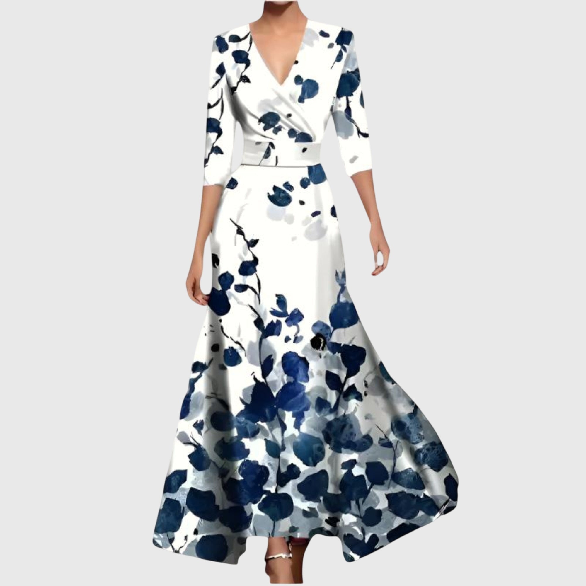 Elena - Women's Floral Long Sleeve Maxi Dress