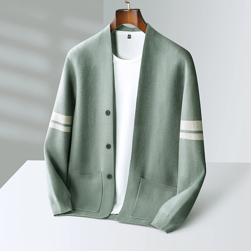 Giancarlo - Men's Varsity Stripe Knit Cardigan