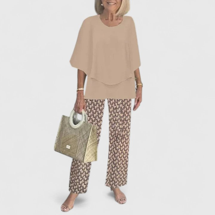 Bria - Women's Sleeveless Top & Wide Leg Pants Two-Piece Set