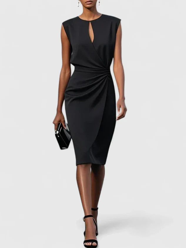Juliet - Women's V-Neck Bodycon Midi Dress