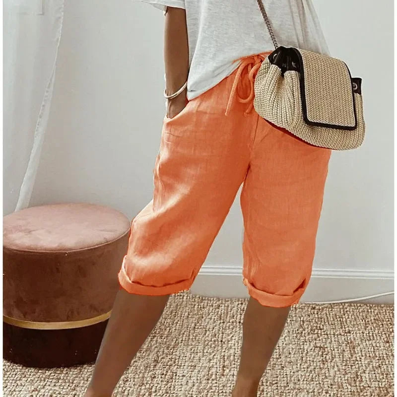 Saskia - Women's High Waist Wide Leg Cropped Pants