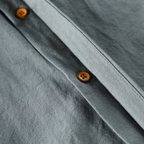 Chester - Men's Mandarin Collar Linen Shirt
