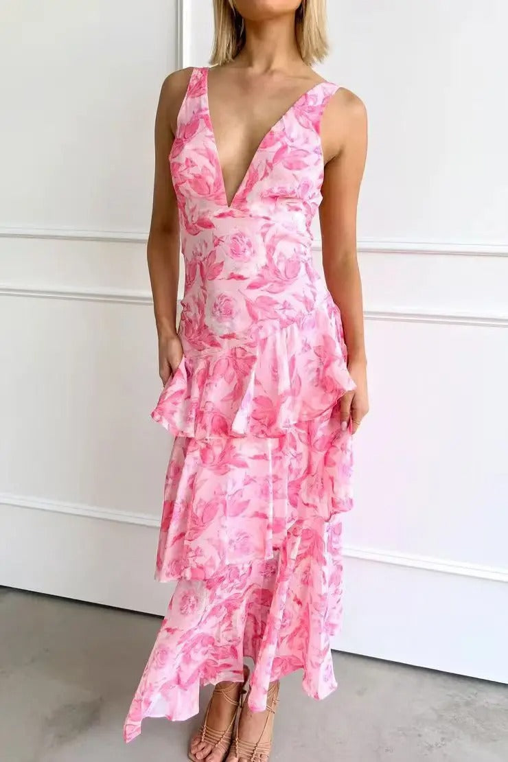 Maeve - Women's V-Neck Maxi Summer Dress