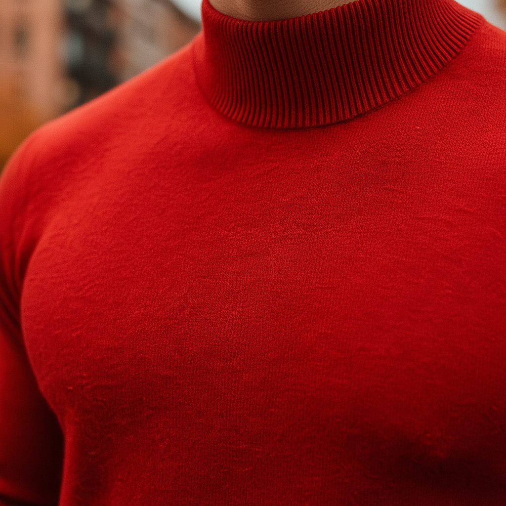 Leriano - Men's Fine-Knit Mock-Neck Sweater